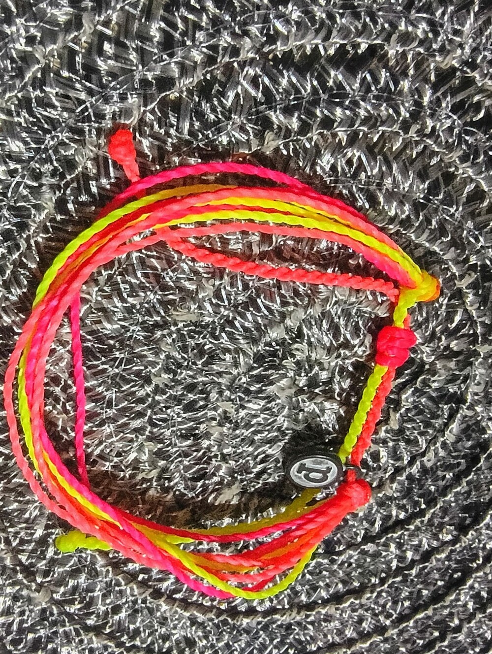 Pura Vida Neon Pink & Yellow Adjustable Friendship Bracelet